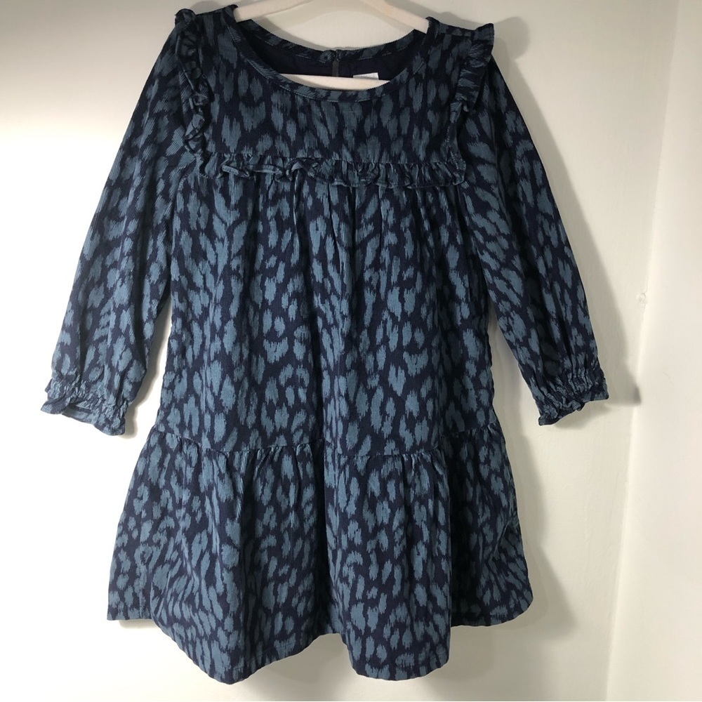 NEW WITH TAGS Baby Gap Girls Blue & Gray Corduroy Long Sleeve Dress Size 4